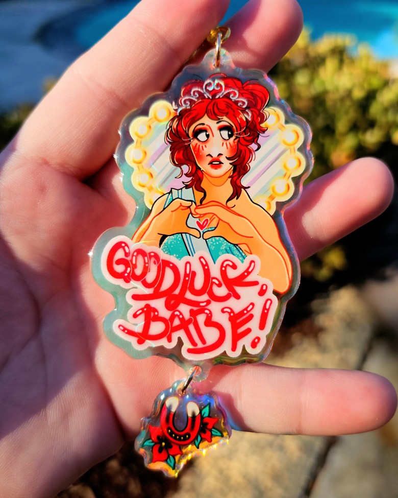 good luck babe! rainbow acrylic charm