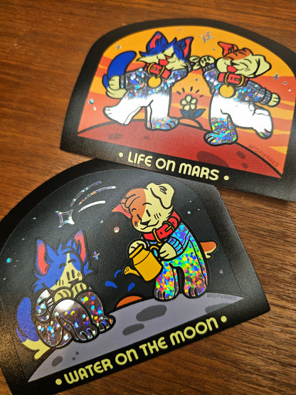 laika and felicette glitter stickers