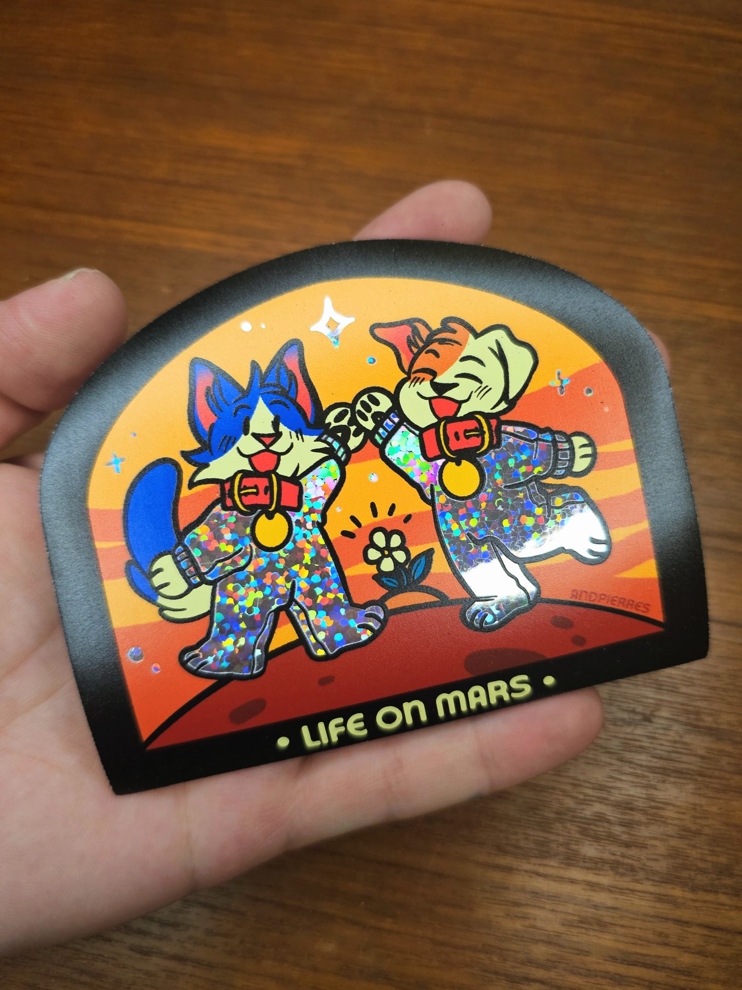 laika and felicette glitter stickers