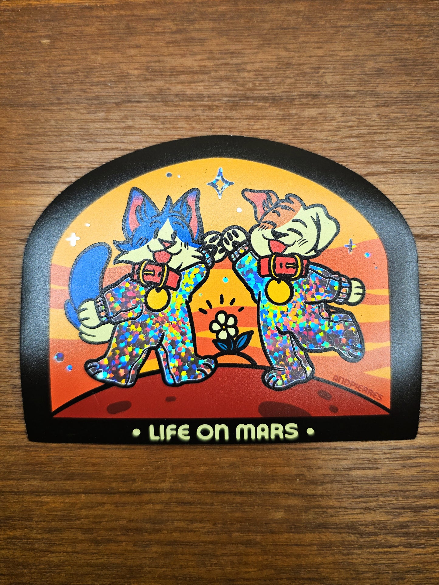 laika and felicette glitter stickers