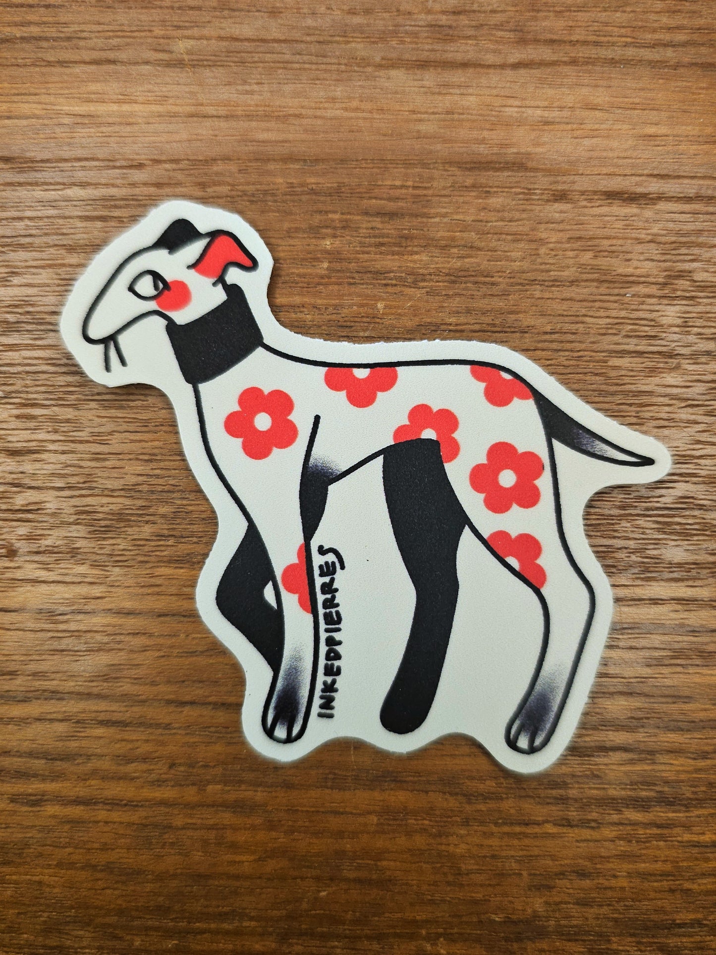 flower pattern dog sticker