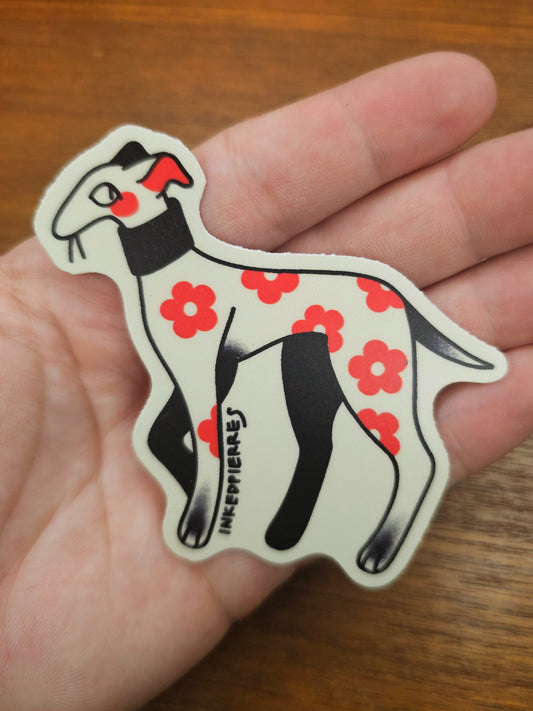 flower pattern dog sticker