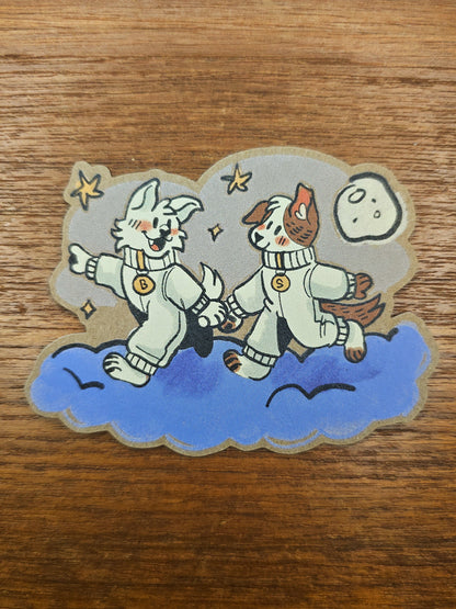 belka & strelka kraft paper sticker