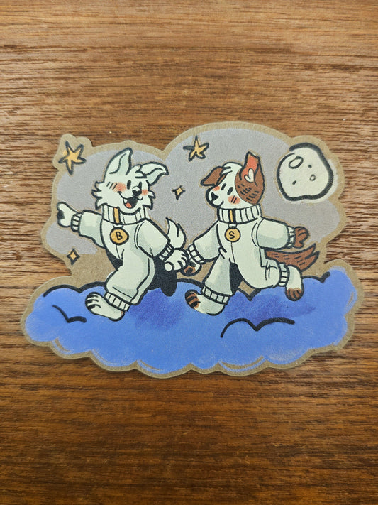 belka & strelka kraft paper sticker