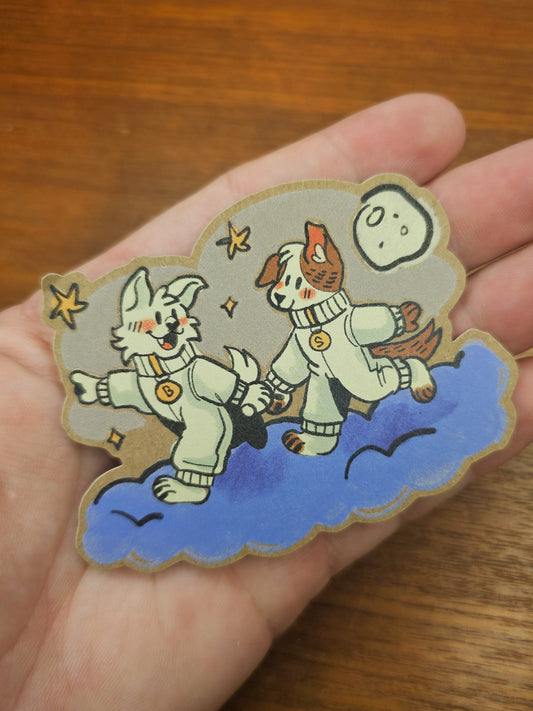 belka & strelka kraft paper sticker