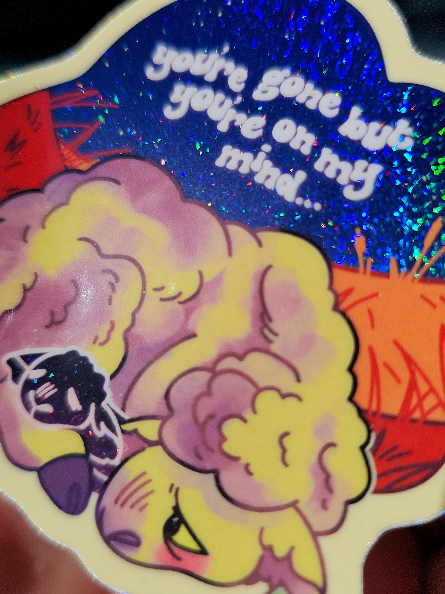 on my mind glitter sticker