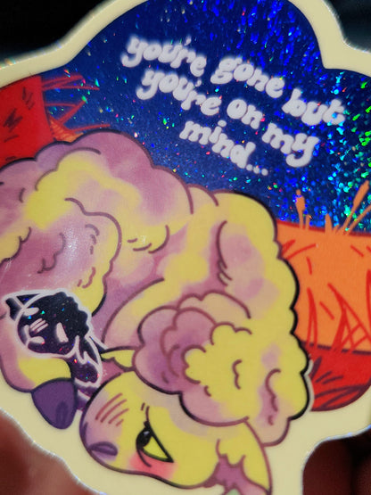 on my mind glitter sticker