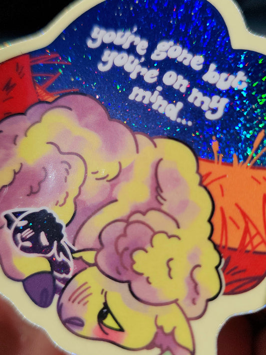 on my mind glitter sticker