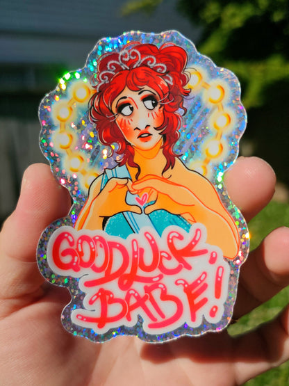 good luck babe! glitter sticker