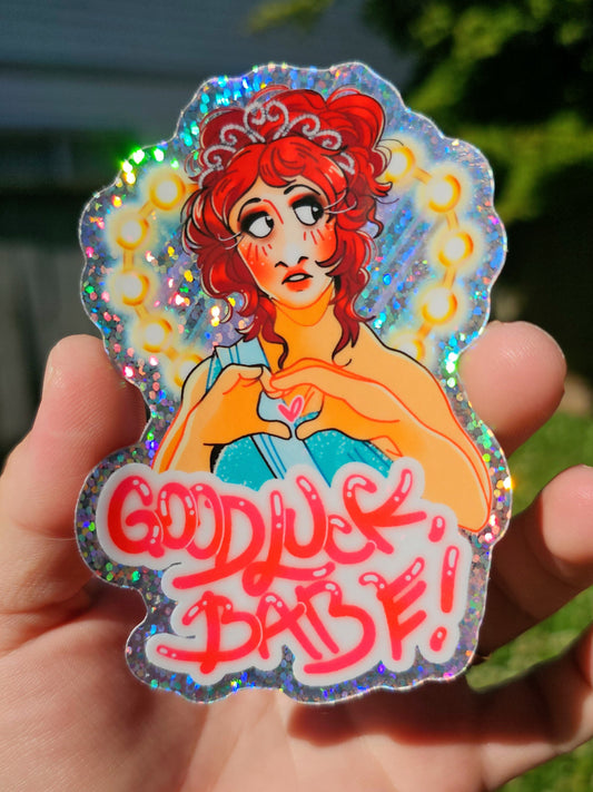 good luck babe! glitter sticker