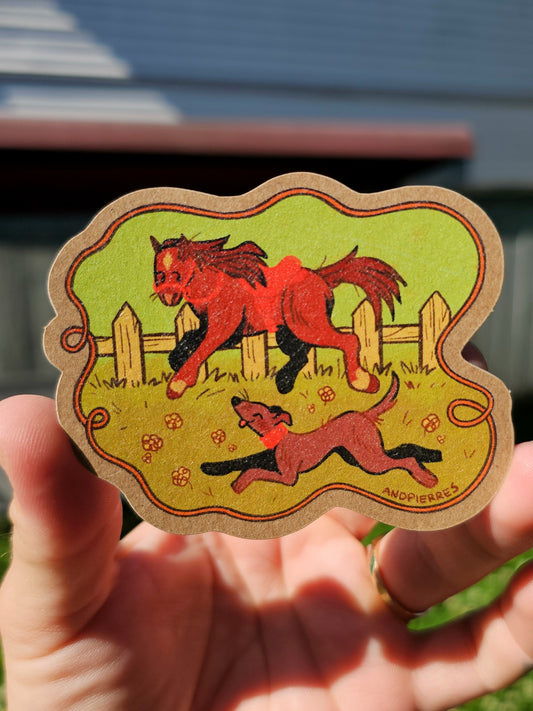 year of the horse kraft paper sticker