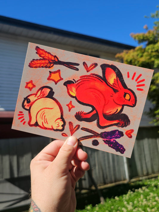 rabbit & hare print (november 2024 print club)