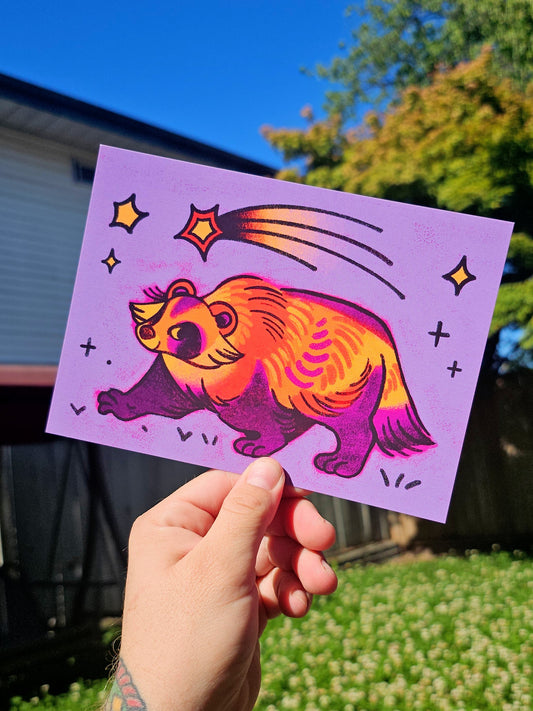 raccoon dog print (august 2024 print club)
