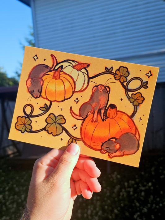 pumpkin mice print (october 2025 print club)