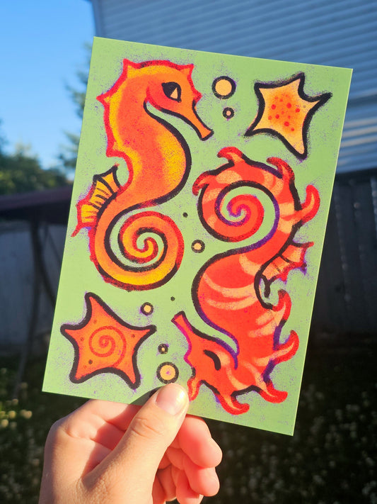 seahorse print (august 2025 print club)