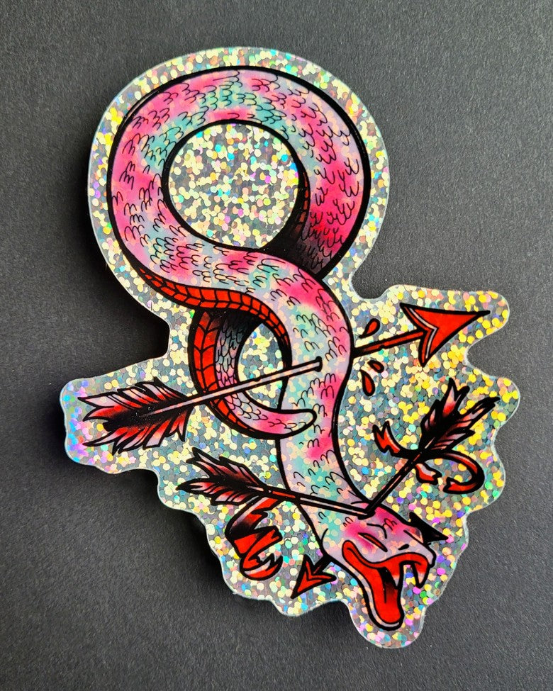divide & die holo glitter sticker