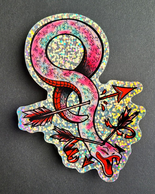 divide & die holo glitter sticker