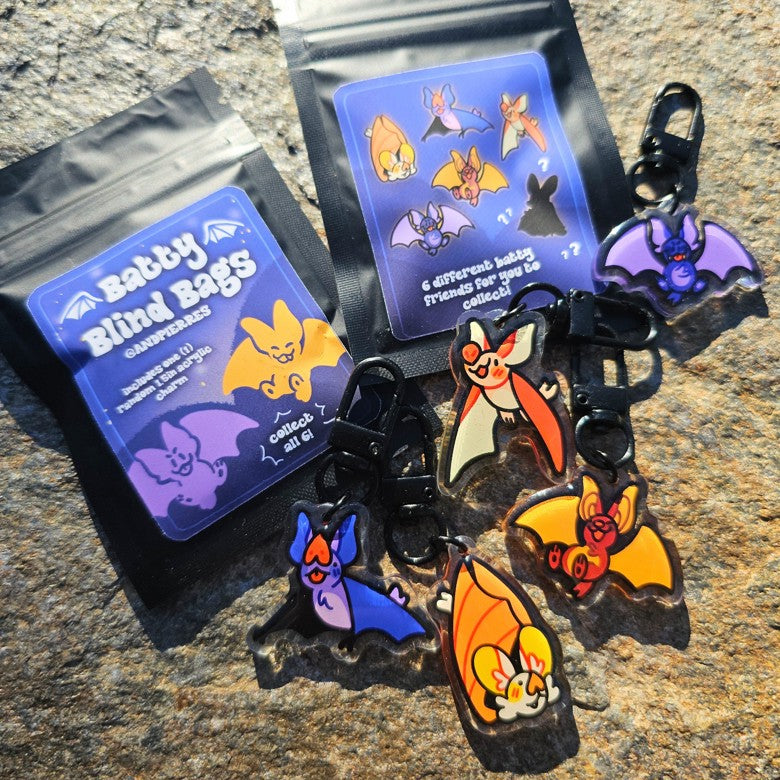 batty blind bag acrylic charms