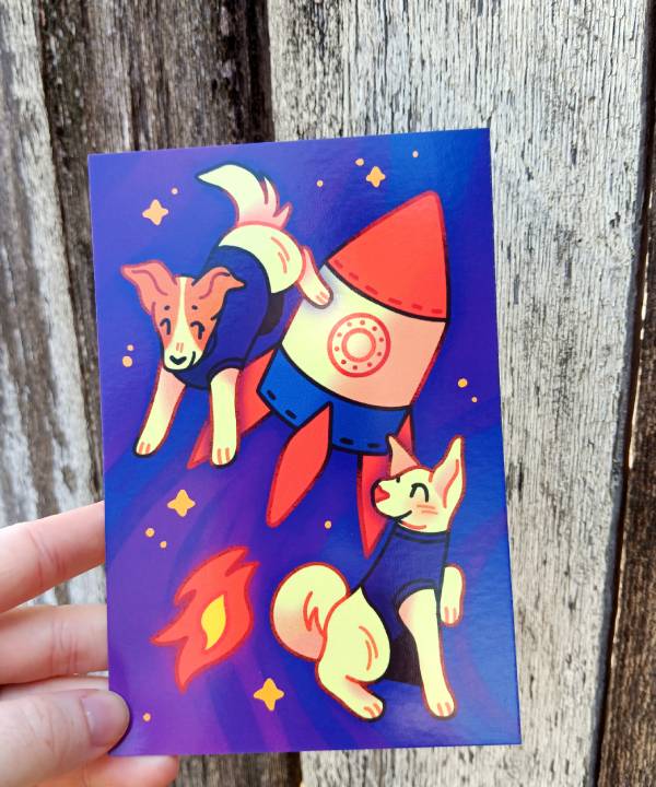 space animal postcards