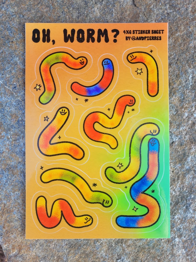 oh, worm? sticker sheet