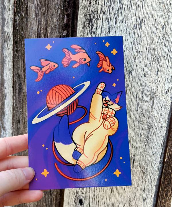 space animal postcards
