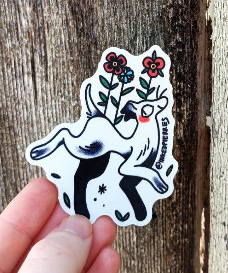blooming flower dog sticker