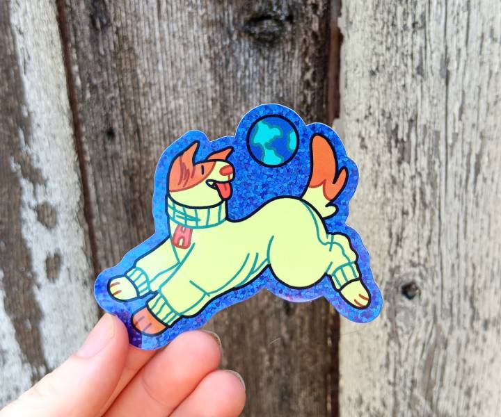 laika large glitter sticker