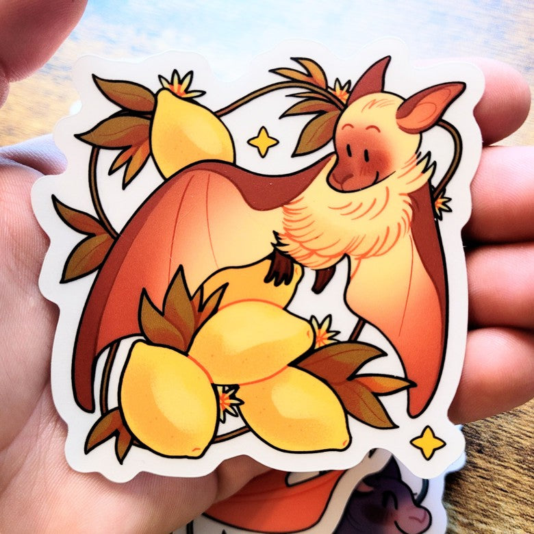 fruit bat transparent vinyl stickers