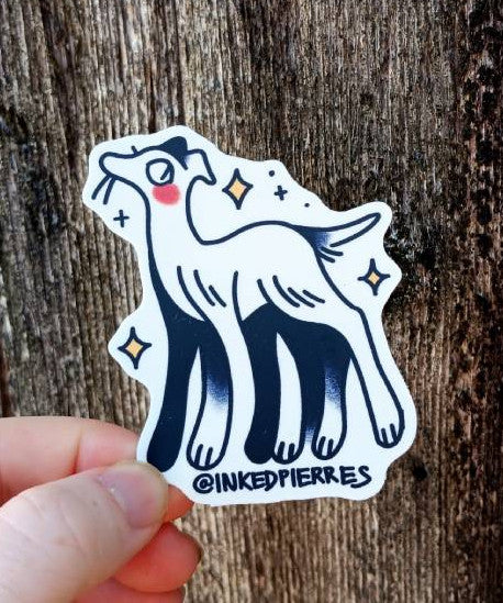 optical illusion dog sticker