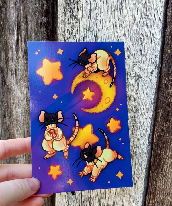 space animal postcards