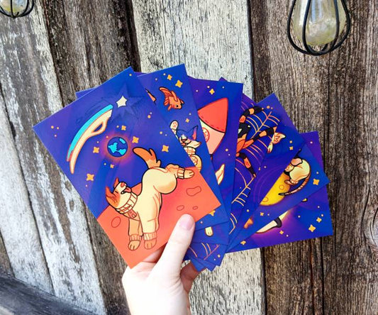 space animal postcards